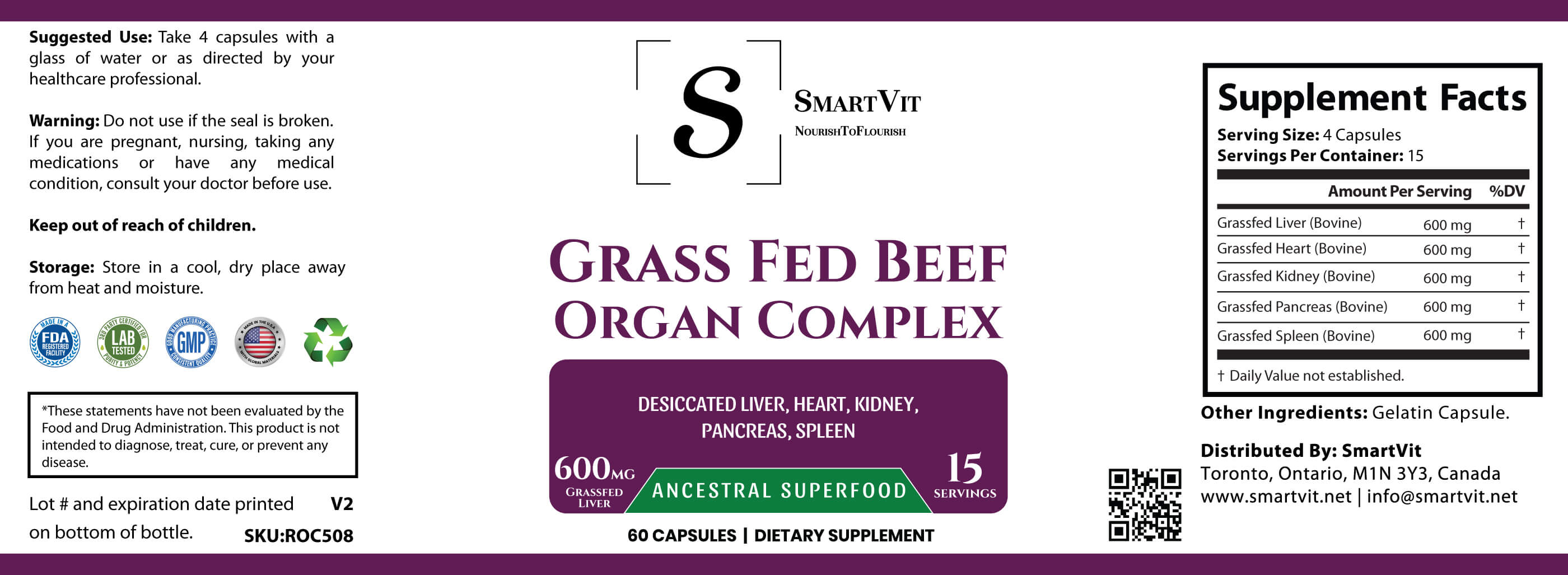 Grass-Fed Beef Organ Complex