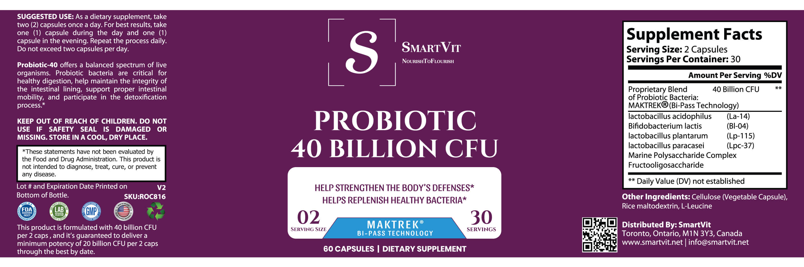 Probiotic 40 Billion CFU